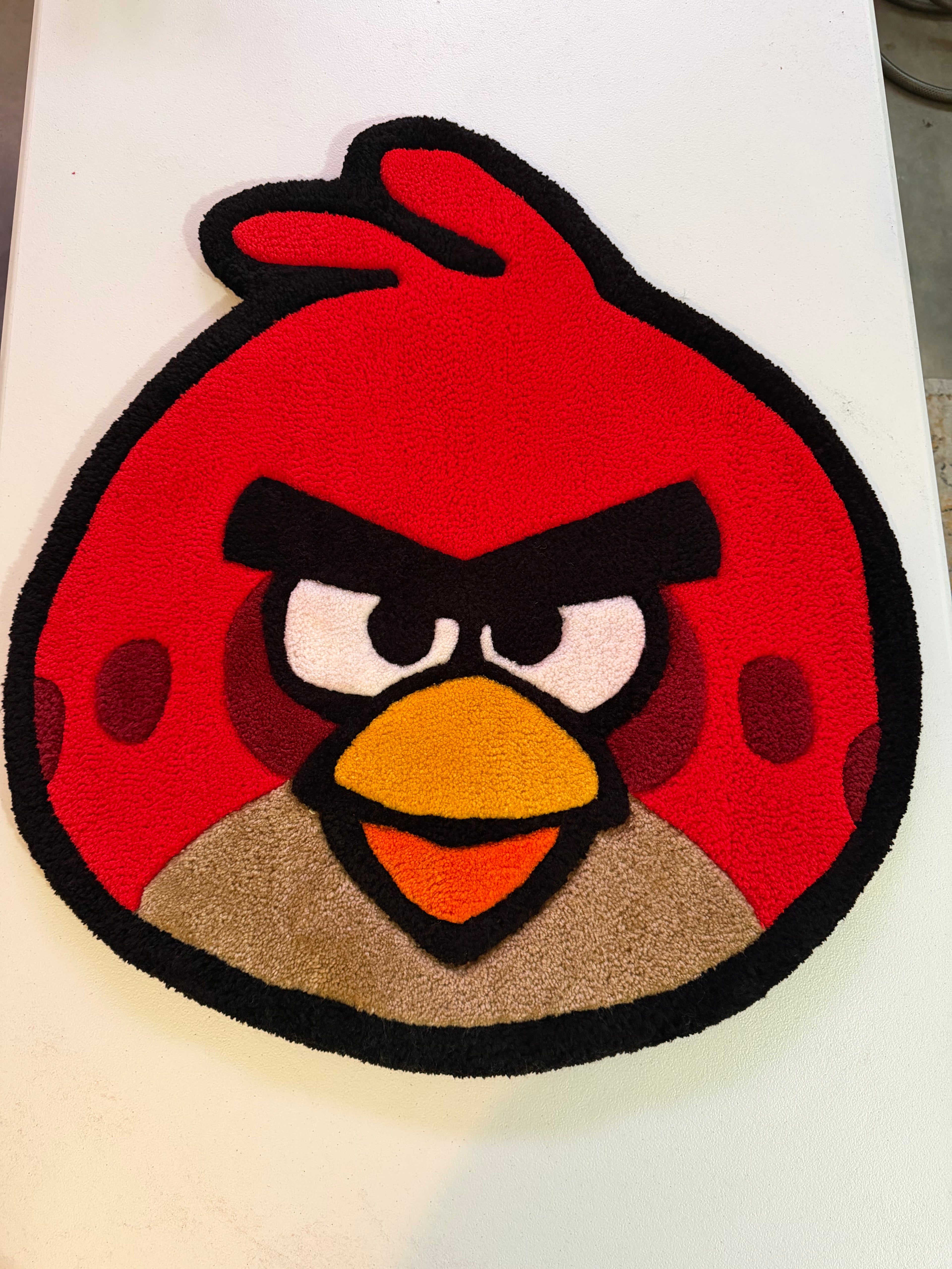Red AngryBird Plush Rug